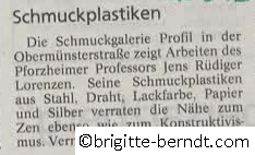 Ausstellung Jens Rüdiger Lorenzen Mittelbayerische Zeitung Mai 2003