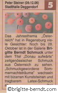Ausstellung Donauaufwärts Wochenblatt September 2006