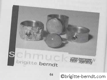 Anzeige brigitte berndt Schmuck Broschüre KISS September 2007