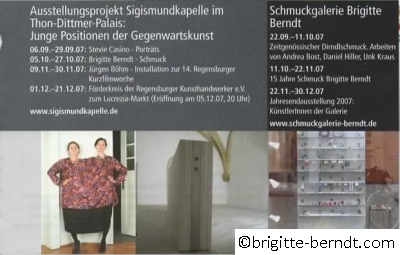 Ausstellung Sigismund Kapelle Regensburg Kulturkalender 2007