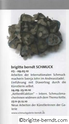 Anzeige brigitte berndt SCHMUCK Regensburg Kultur Mai 2010