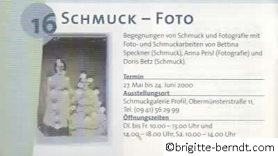 Ausstellung Foto Schmuck Foto Stadt Regensburg Mai 2000