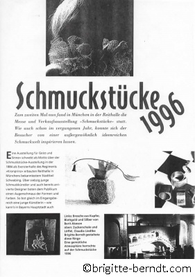 Ausstellung Schmuckstücke 96 Reithalle München Quelle unbekannt 1996