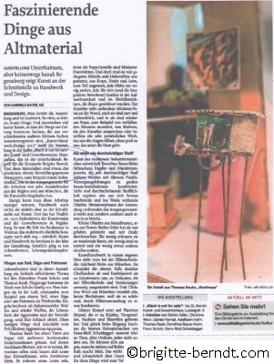 Ausstellung Black is not for Sale Mittelbayerische Zeitung Mai 2015