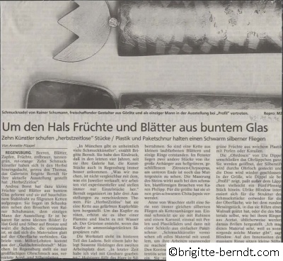 Ausstellung Herbstzeitlos Mittelbayerische Zeitung September 1996