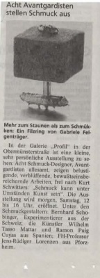 Ausstellung Als wärs ein Stück für mich Mittelbayerische Zeitung September 1997